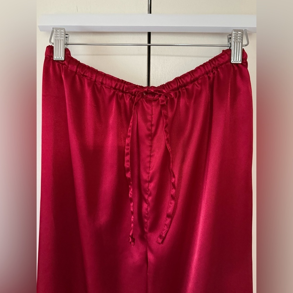 Vintage Valerie Stevens Intimates Satin Long PJ Set w Beautiful Detailing Size L - Picture 5 of 8